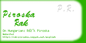 piroska rak business card